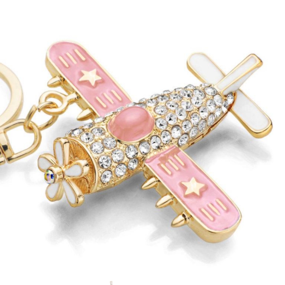 Airplane Bag Charm/Keychain Pink